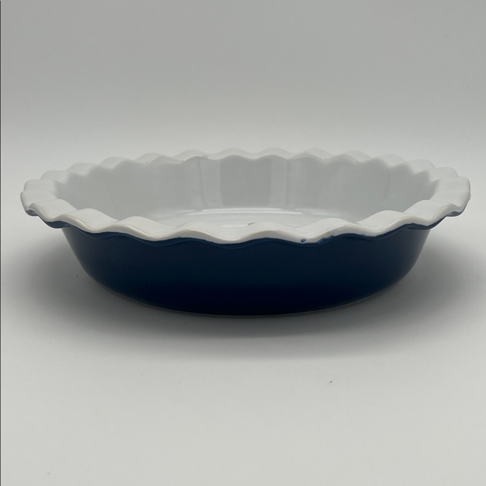 10" Scallop Edge Deep Dish Pie Plate Casserole Baking Stoneware "Treat Yourself” - Picture 4 of 8